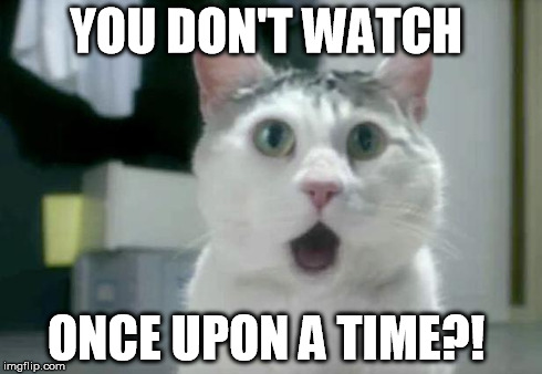 OMG Cat | YOU DON'T WATCH ONCE UPON A TIME?! | image tagged in memes,omg cat,once upon a time | made w/ Imgflip meme maker