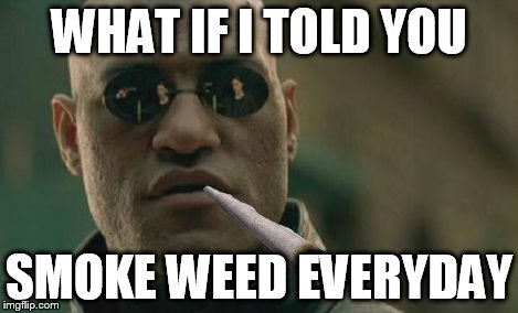 Matrix Morpheus Meme | WHAT IF I TOLD YOU SMOKE WEED EVERYDAY | image tagged in memes,matrix morpheus | made w/ Imgflip meme maker