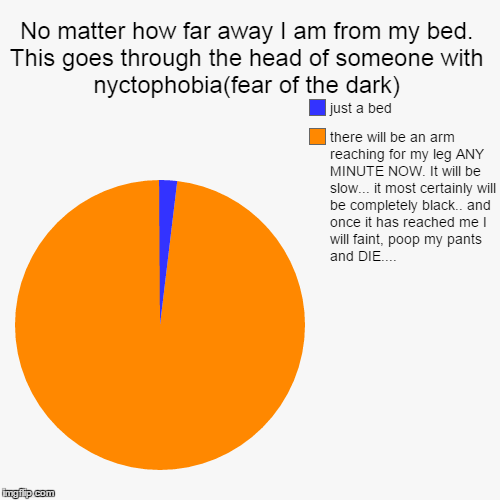 Worst part is... once you fixate on it, it doesn't go away. | image tagged in funny,pie charts,nyctophobia,dark,fear,bed | made w/ Imgflip chart maker