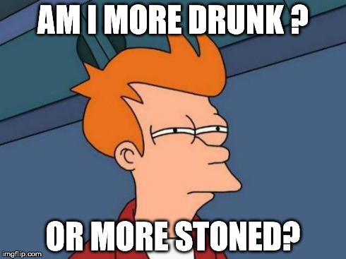 Formidable First World Problem
 | AM I MORE DRUNK ? OR MORE STONED? | image tagged in memes,futurama fry,first world problems | made w/ Imgflip meme maker