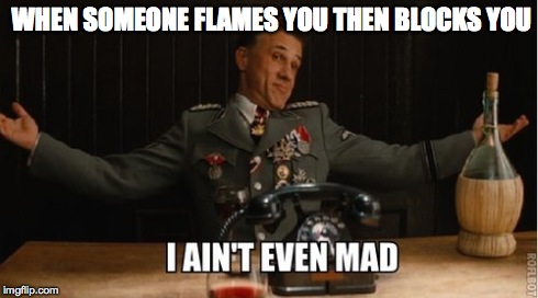 I ain't even mad | WHEN SOMEONE FLAMES YOU THEN BLOCKS YOU | image tagged in deviantart,i ain't even mad,troll fail | made w/ Imgflip meme maker