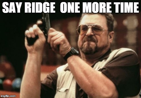 Am I The Only One Around Here | SAY RIDGE  ONE MORE TIME | image tagged in memes,am i the only one around here | made w/ Imgflip meme maker