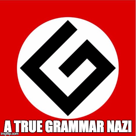 A TRUE GRAMMAR NAZI | image tagged in grammar nazi | made w/ Imgflip meme maker