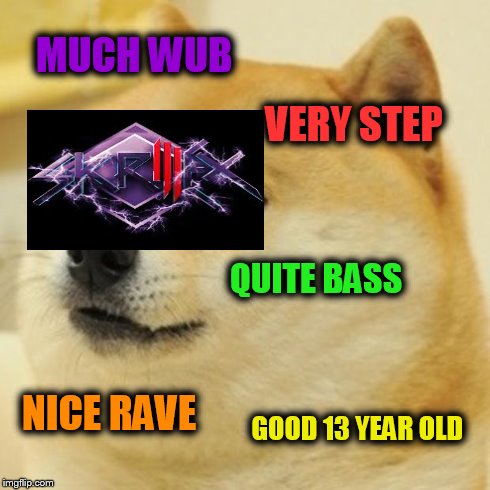 Doge Meme | MUCH WUB VERY STEP QUITE BASS NICE RAVE GOOD 13 YEAR OLD | image tagged in memes,doge | made w/ Imgflip meme maker
