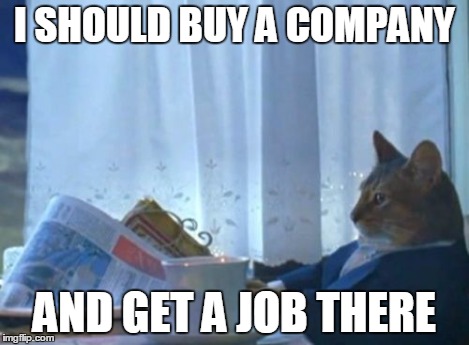 I Should Buy A Boat Cat Meme | I SHOULD BUY A COMPANY AND GET A JOB THERE | image tagged in memes,i should buy a boat cat | made w/ Imgflip meme maker