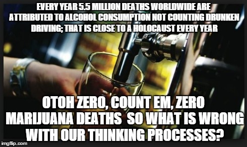 EVERY YEAR 5.5 MILLION DEATHS WORLDWIDE ARE ATTRIBUTED TO ALCOHOL CONSUMPTION NOT COUNTING DRUNKEN DRIVING; THAT IS CLOSE TO A HOLOCAUST EVE | image tagged in drunken deaths,weed | made w/ Imgflip meme maker