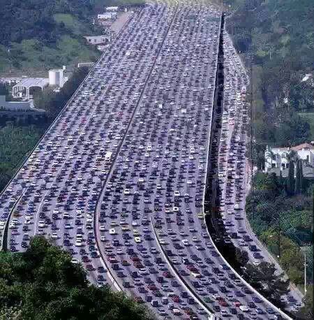 High Quality worlds biggest traffic jam Blank Meme Template