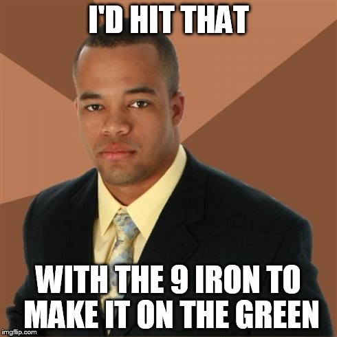 Successful Black Man | I'D HIT THAT WITH THE 9 IRON TO MAKE IT ON THE GREEN | image tagged in memes,successful black man | made w/ Imgflip meme maker