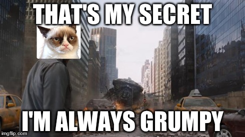 Hulk | THAT'S MY SECRET I'M ALWAYS GRUMPY | image tagged in hulk,grumpy cat | made w/ Imgflip meme maker