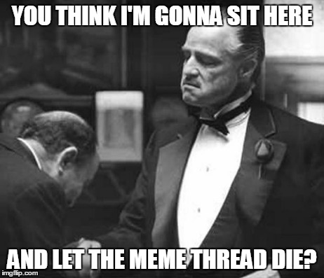 Godfather Respect | YOU THINK I'M GONNA SIT HERE AND LET THE MEME THREAD DIE? | image tagged in godfather respect | made w/ Imgflip meme maker