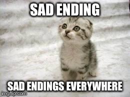 sad cat | SAD ENDING SAD ENDINGS EVERYWHERE | image tagged in sad cat | made w/ Imgflip meme maker