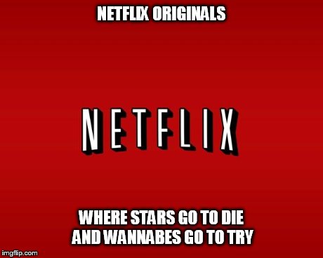 scumbag netflix | NETFLIX ORIGINALS WHERE STARS GO TO DIE AND WANNABES GO TO TRY | image tagged in scumbag netflix | made w/ Imgflip meme maker