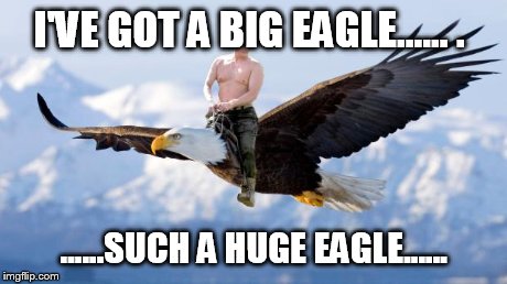 Putin Eagle | I'VE GOT A BIG EAGLE......
. ......SUCH A HUGE EAGLE...... | image tagged in putin eagle | made w/ Imgflip meme maker