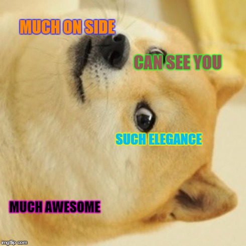 Doge | MUCH ON SIDE CAN SEE YOU SUCH ELEGANCE MUCH AWESOME | image tagged in memes,doge | made w/ Imgflip meme maker