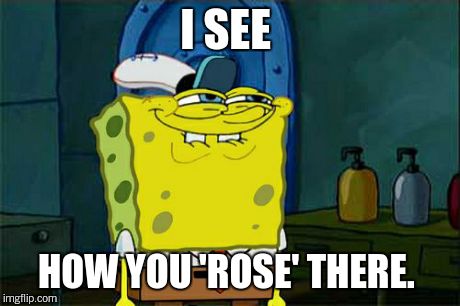 Don't You Squidward Meme | I SEE HOW YOU 'ROSE' THERE. | image tagged in memes,dont you squidward | made w/ Imgflip meme maker