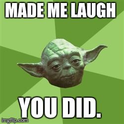 You take yoda advise | MADE ME LAUGH YOU DID. | image tagged in you take yoda advise | made w/ Imgflip meme maker