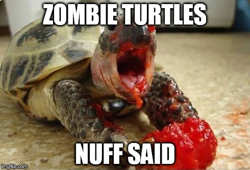 zombie turtles | ZOMBIE TURTLES NUFF SAID | image tagged in zombies | made w/ Imgflip meme maker