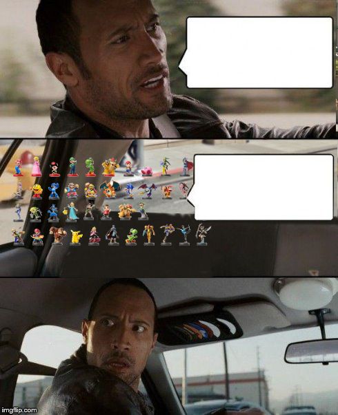 High Quality amiibo the rock Blank Meme Template