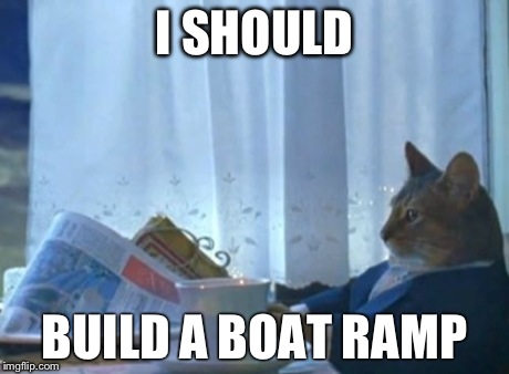 I Should Buy A Boat Cat Meme | I SHOULD BUILD A BOAT RAMP | image tagged in memes,i should buy a boat cat | made w/ Imgflip meme maker