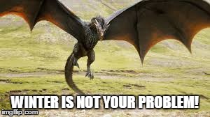 Dragon | WINTER IS NOT YOUR PROBLEM! | image tagged in game of thrones | made w/ Imgflip meme maker