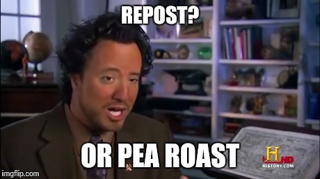 REPOST? OR PEA ROAST | made w/ Imgflip meme maker