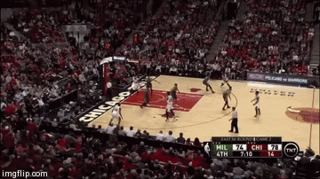 Jimmy Butler posterizes Zaza! | image tagged in bulls,nba | made w/ Imgflip video-to-gif maker