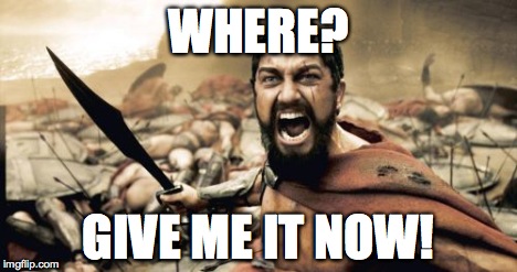 Sparta Leonidas Meme | WHERE? GIVE ME IT NOW! | image tagged in memes,sparta leonidas | made w/ Imgflip meme maker