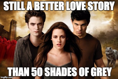 Both really bad fan fiction. | STILL A BETTER LOVE STORY THAN 50 SHADES OF GREY | image tagged in twilight,no,stop,meme,lol,funny | made w/ Imgflip meme maker