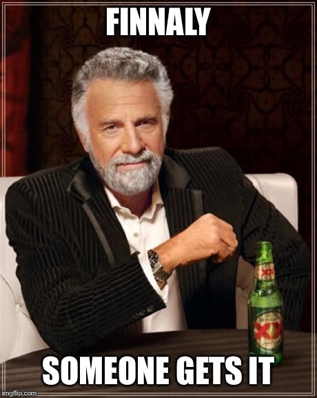 The Most Interesting Man In The World Meme | FINNALY SOMEONE GETS IT | image tagged in memes,the most interesting man in the world | made w/ Imgflip meme maker