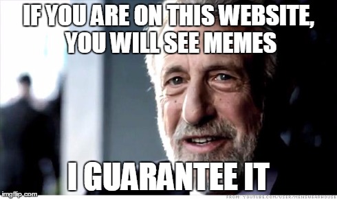 Imgflip | IF YOU ARE ON THIS WEBSITE, YOU WILL SEE MEMES I GUARANTEE IT | image tagged in memes,i guarantee it | made w/ Imgflip meme maker