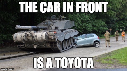 THE CAR IN FRONT IS A TOYOTA | made w/ Imgflip meme maker