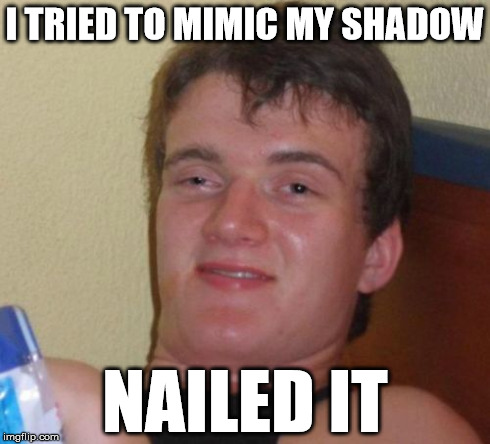 10 Guy Meme | I TRIED TO MIMIC MY SHADOW NAILED IT | image tagged in memes,10 guy | made w/ Imgflip meme maker