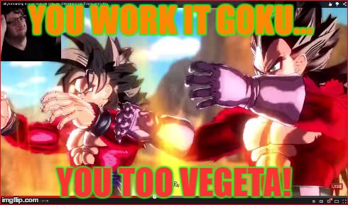 Working Out in DBX | YOU WORK IT GOKU... YOU TOO VEGETA! | image tagged in anime,imgflip | made w/ Imgflip meme maker