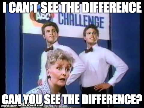 I CAN'T SEE THE DIFFERENCE CAN YOU SEE THE DIFFERENCE? | made w/ Imgflip meme maker