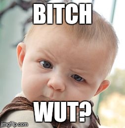 Skeptical Baby Meme | B**CH WUT? | image tagged in memes,skeptical baby | made w/ Imgflip meme maker