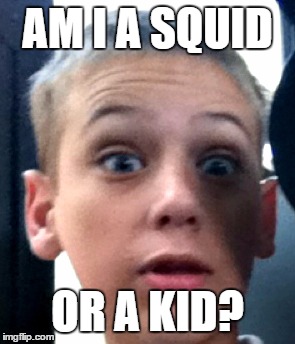 Spatoon: The long lost question | AM I A SQUID OR A KID? | image tagged in squidkid,splatoon | made w/ Imgflip meme maker