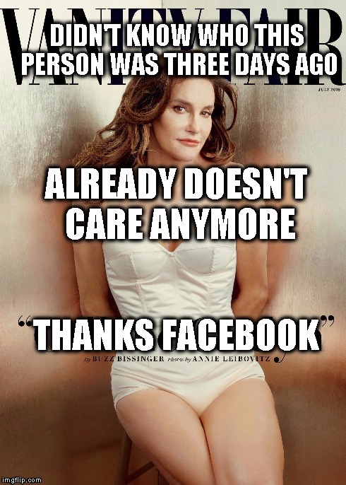 Bruce Who? | image tagged in bruce jenner,facebook,vanity fair | made w/ Imgflip meme maker