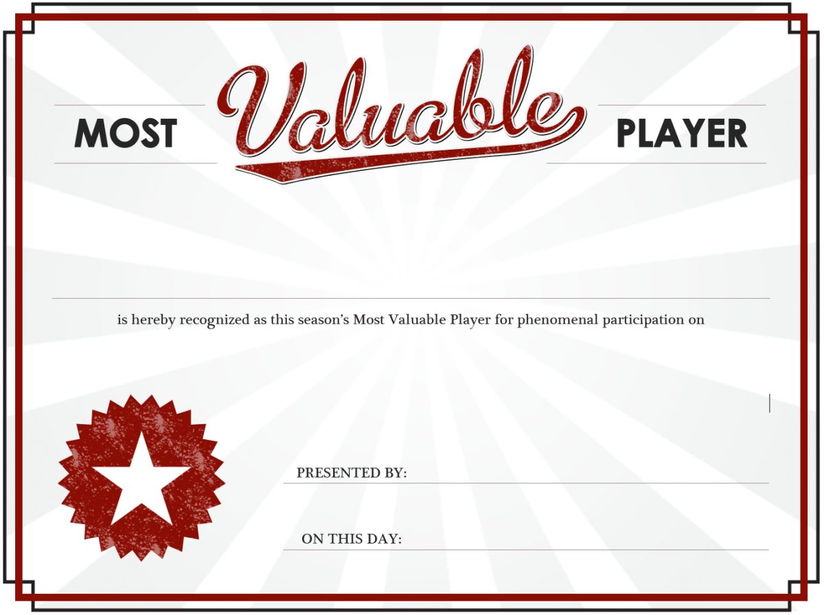MVP Certificate Blank Template Imgflip