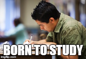 BORN TO STUDY | image tagged in studying | made w/ Imgflip meme maker