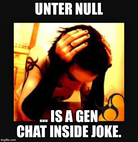 UNTER NULL ... IS A GEN CHAT INSIDE JOKE. | made w/ Imgflip meme maker
