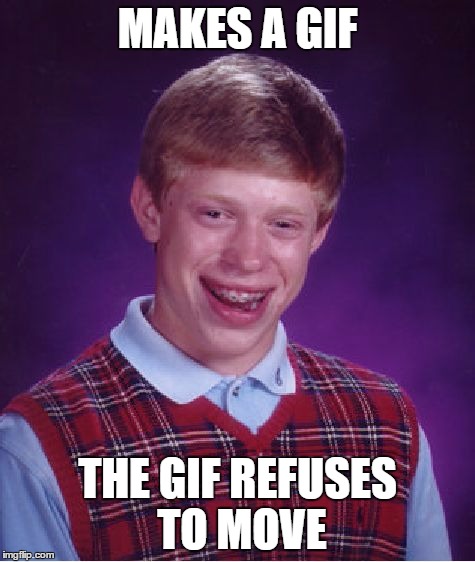 Bad Luck Brian | MAKES A GIF THE GIF REFUSES TO MOVE | image tagged in memes,bad luck brian | made w/ Imgflip meme maker
