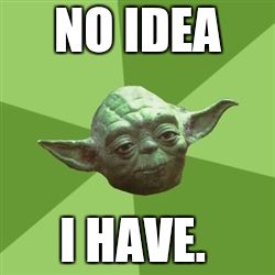 You take yoda advise | NO IDEA I HAVE. | image tagged in you take yoda advise | made w/ Imgflip meme maker