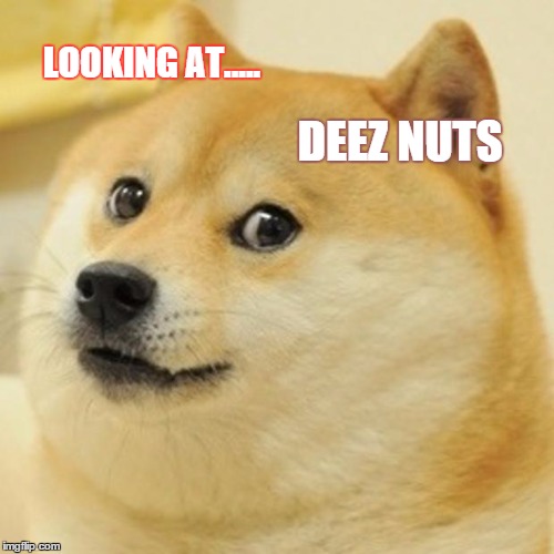 Doge | LOOKING AT..... DEEZ NUTS | image tagged in memes,doge | made w/ Imgflip meme maker