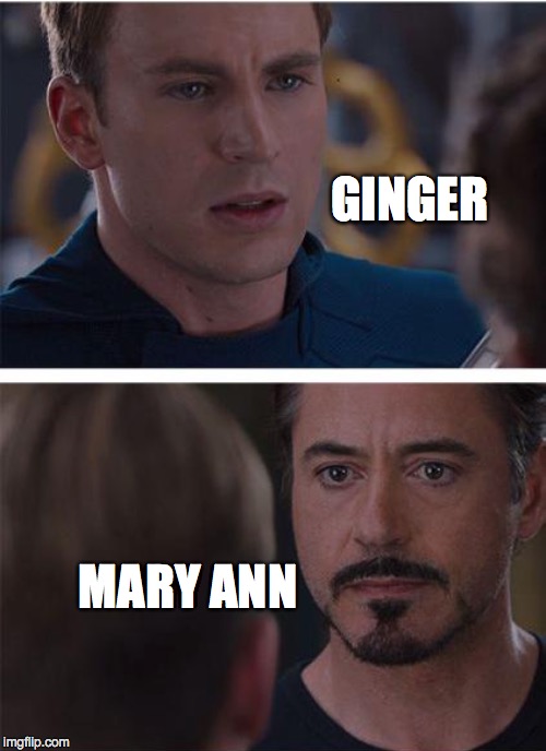 Avengers Civil War | GINGER MARY ANN | image tagged in avengers,marvel civil war | made w/ Imgflip meme maker