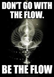 DON'T GO WITH THE FLOW. BE THE FLOW | image tagged in rollinclassics32 | made w/ Imgflip meme maker