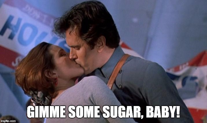 GIMME SOME SUGAR, BABY! | image tagged in ash kissing | made w/ Imgflip meme maker