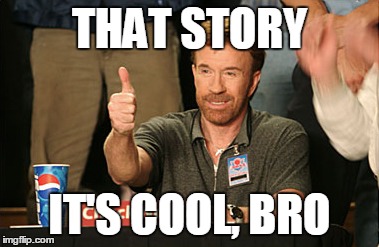 Chuck Norris Approves | THAT STORY IT'S COOL, BRO | image tagged in memes,chuck norris approves | made w/ Imgflip meme maker