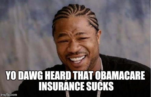 Yo Dawg Heard You Meme | YO DAWG HEARD THAT OBAMACARE INSURANCE SUCKS | image tagged in memes,yo dawg heard you | made w/ Imgflip meme maker