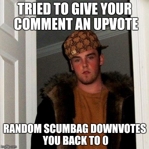 Scumbag Steve Meme | TRIED TO GIVE YOUR COMMENT AN UPVOTE RANDOM SCUMBAG DOWNVOTES YOU BACK TO 0 | image tagged in memes,scumbag steve | made w/ Imgflip meme maker