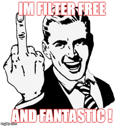 1950s Middle Finger | IM FILTER FREE AND FANTASTIC ! | image tagged in memes,1950s middle finger | made w/ Imgflip meme maker